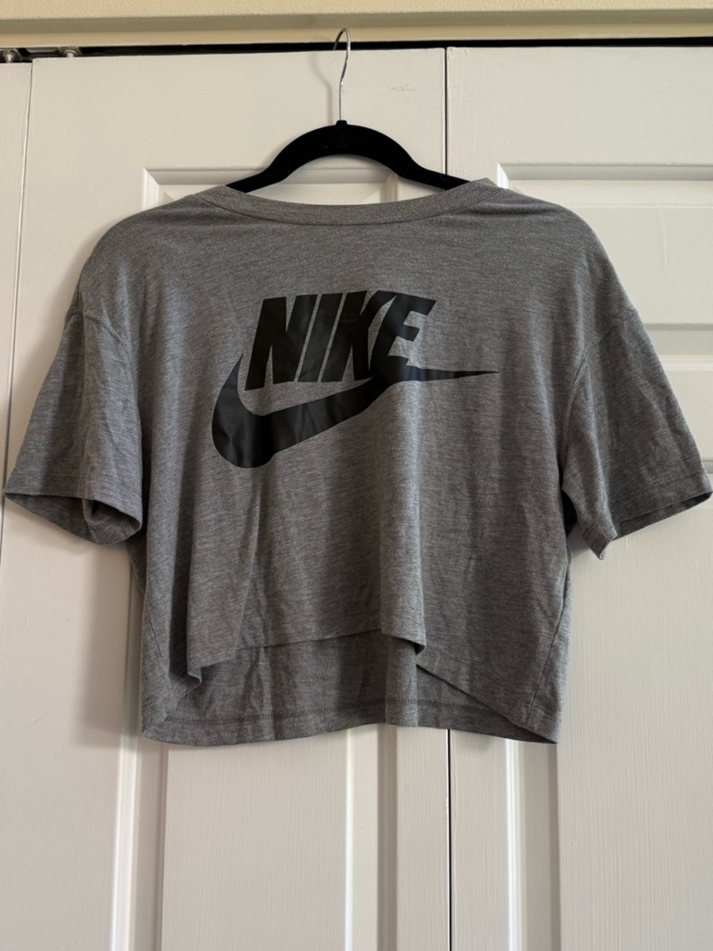Nike Gray Cropped Logo T-Shirt